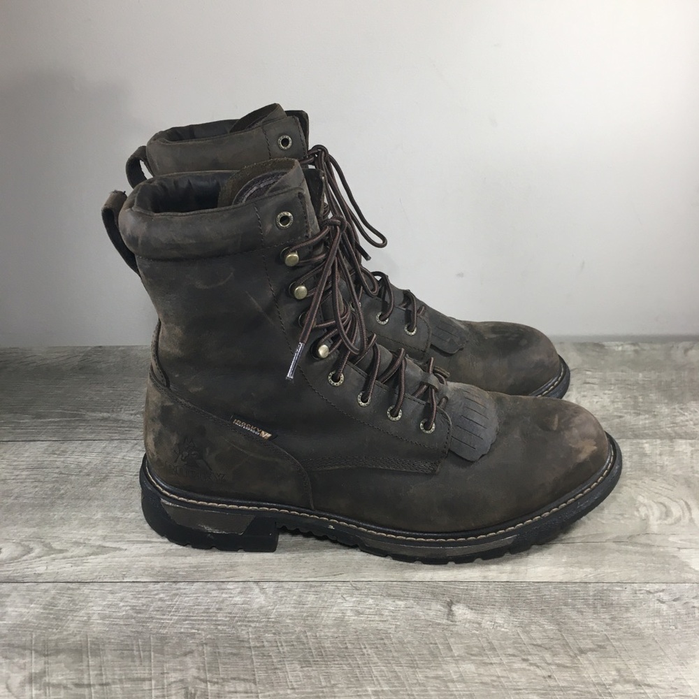 Rocky RKW038 VP Lacer Soft Toe Waterproof Work Leather Insulated Mens Boots 12 W
